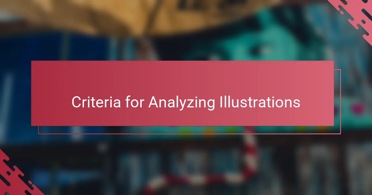 Criteria for Analyzing Illustrations