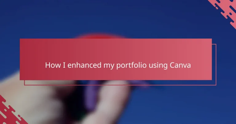 How I enhanced my portfolio using Canva