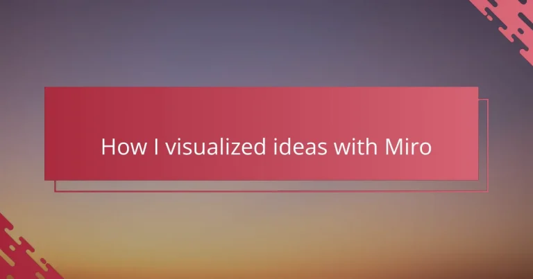 How I visualized ideas with Miro