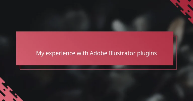 My experience with Adobe Illustrator plugins