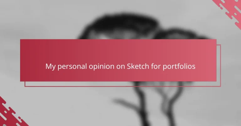 My personal opinion on Sketch for portfolios