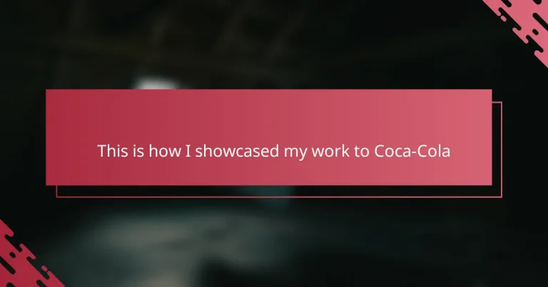 This is how I showcased my work to Coca-Cola