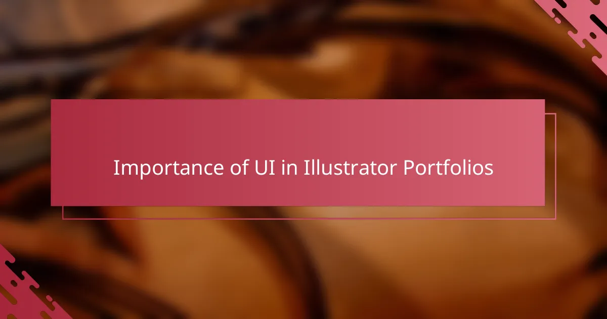 Importance of UI in Illustrator Portfolios