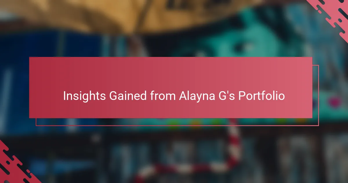 Insights Gained from Alayna G's Portfolio
