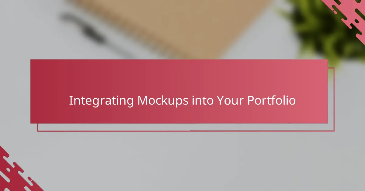 Integrating Mockups into Your Portfolio