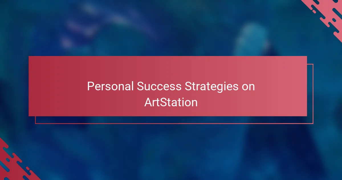 Personal Success Strategies on ArtStation