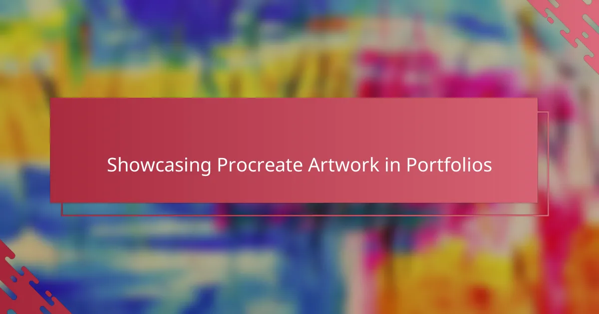 Showcasing Procreate Artwork in Portfolios