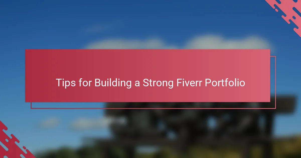 Tips for Building a Strong Fiverr Portfolio