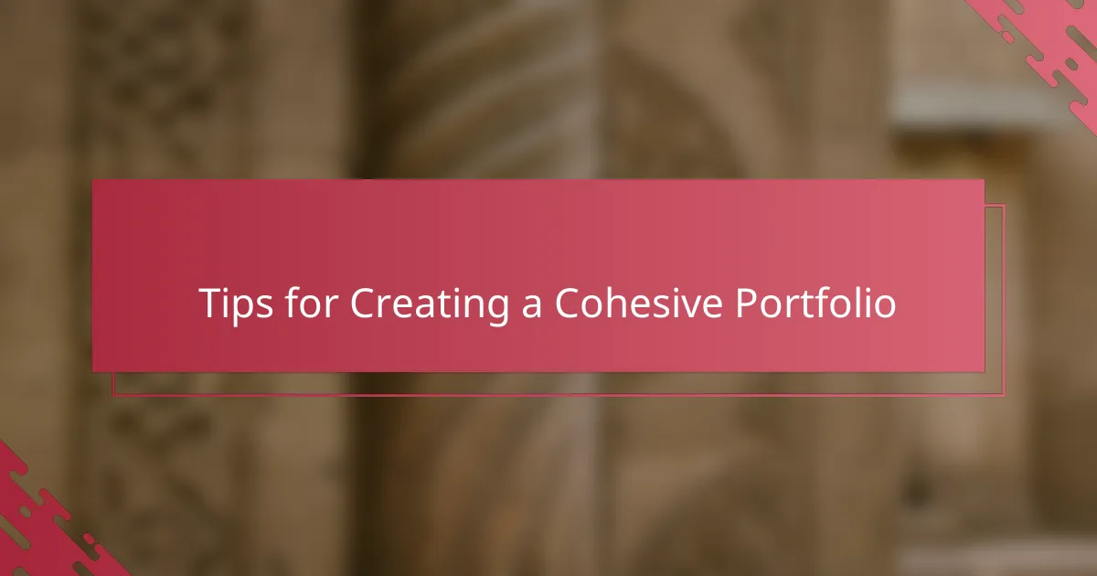 Tips for Creating a Cohesive Portfolio