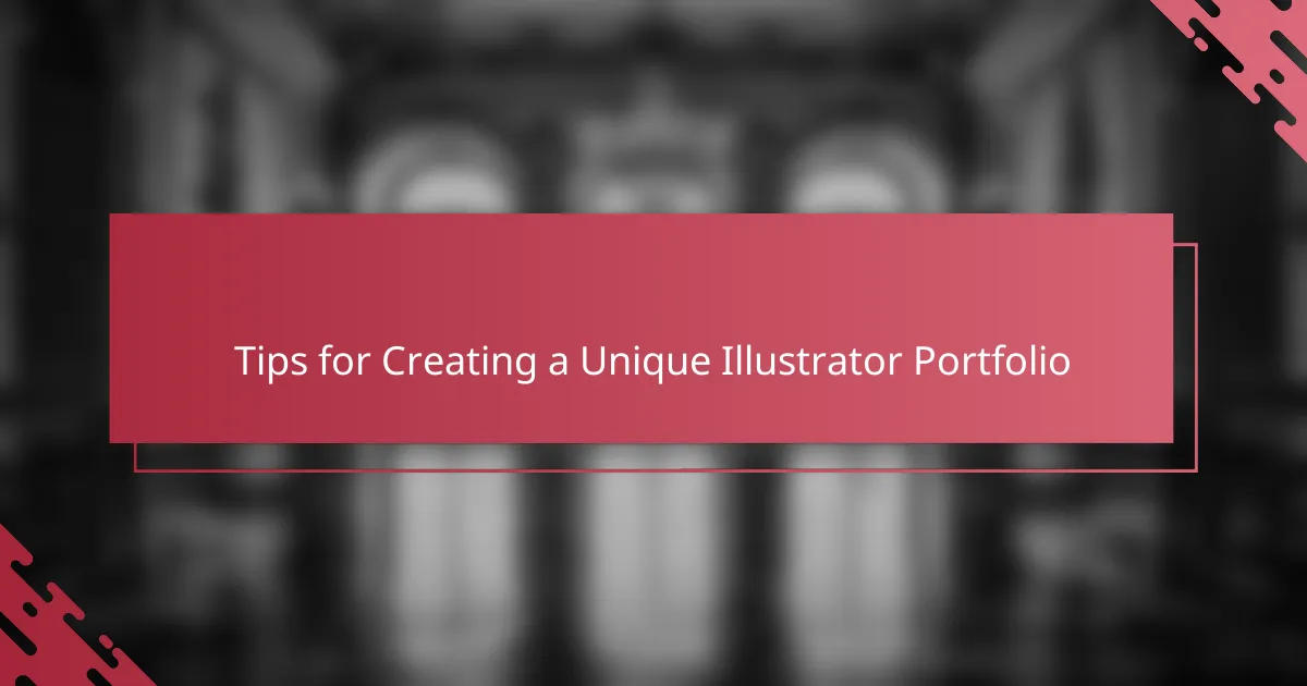 Tips for Creating a Unique Illustrator Portfolio