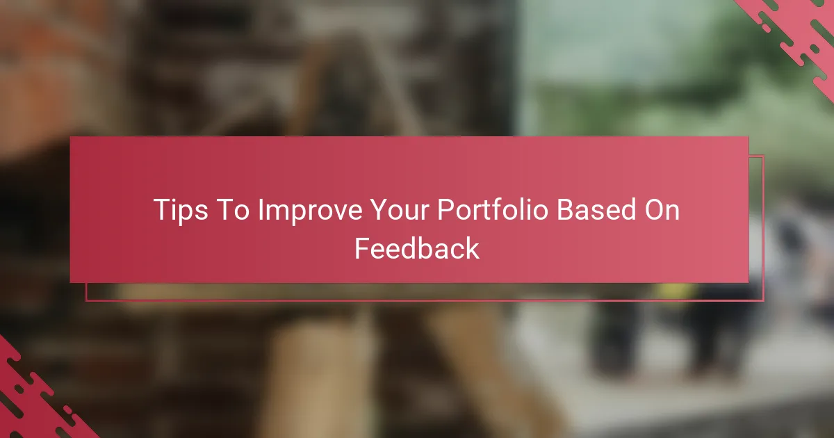Tips To Improve Your Portfolio Based On Feedback