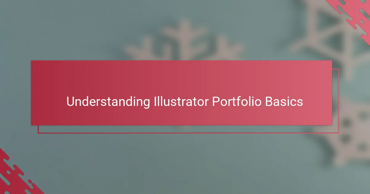 Understanding Illustrator Portfolio Basics