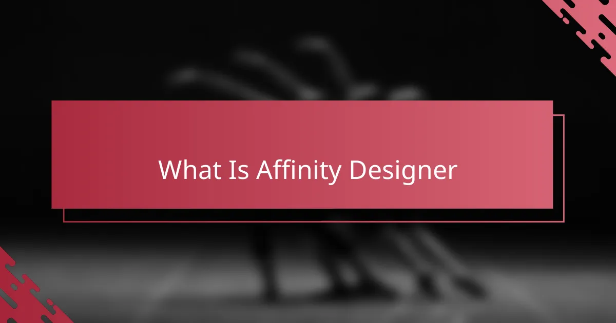 What Is Affinity Designer
