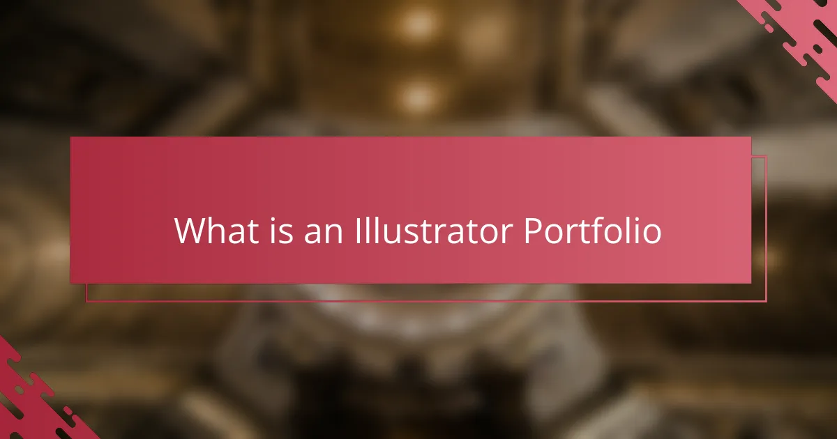 What is an Illustrator Portfolio